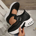 Exportplus size toe wedge sandals women's summer new arrivalcut out air cushion thick sole velcro women's sandals cross-border