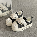 Women's shoes 2026 new spring thick solewhite shoes women's velcro student easiest for match bread shoes heightened casual sneakers