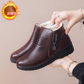 Women's winter comfort boots: soft-soled ankle boots for middle-aged and elderly women, fleece-lined warm flats