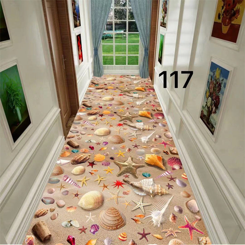 Minimalist modern 3d printed non-slip hallway carpet, hotel, mall, lobby, aisle floor mat roll, home use