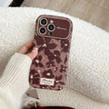 Mixed brown flowers are suitable for apple 17 anti-fall mobile phone case large window iphone16promax protective cover anti-fall