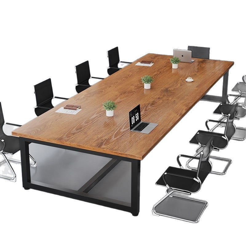 Solid wood conference table long table casual modern board table table and chair combination negotiation large office table bench workbench without