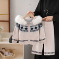 Kidssweater fair island sweater christmas wear sweateroutwear women's fall and winterloose lazy cardigan hooded suit
