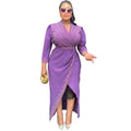 autumn new arrivals: -style women's v-neck fashion dress - elegant, european & american, plus size, and african-inspired