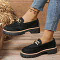 Export spring & fallnew arrival metal chain loafers plus sizecasual frosted british style women's shoes thick heel thick soleflats