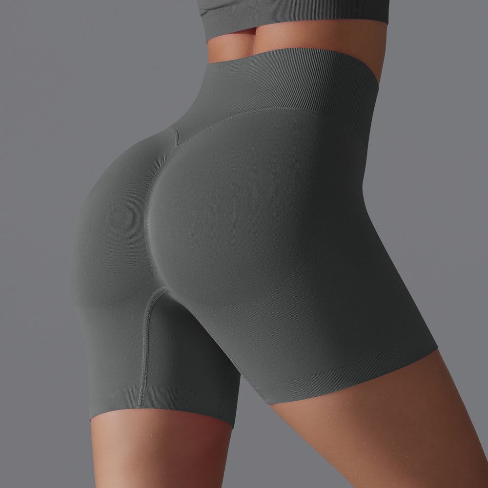 Fashion cross-border seamless pure color yoga shorts tight running fitness yoga clothes high waist butt lift peach sports pants