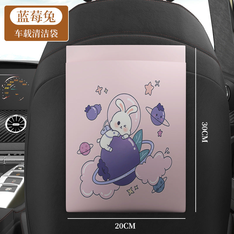 Adhesive trash bags - cartoon design, creative car & vehicle storage, cleaning bags, thickened & stickable for student dorm desks