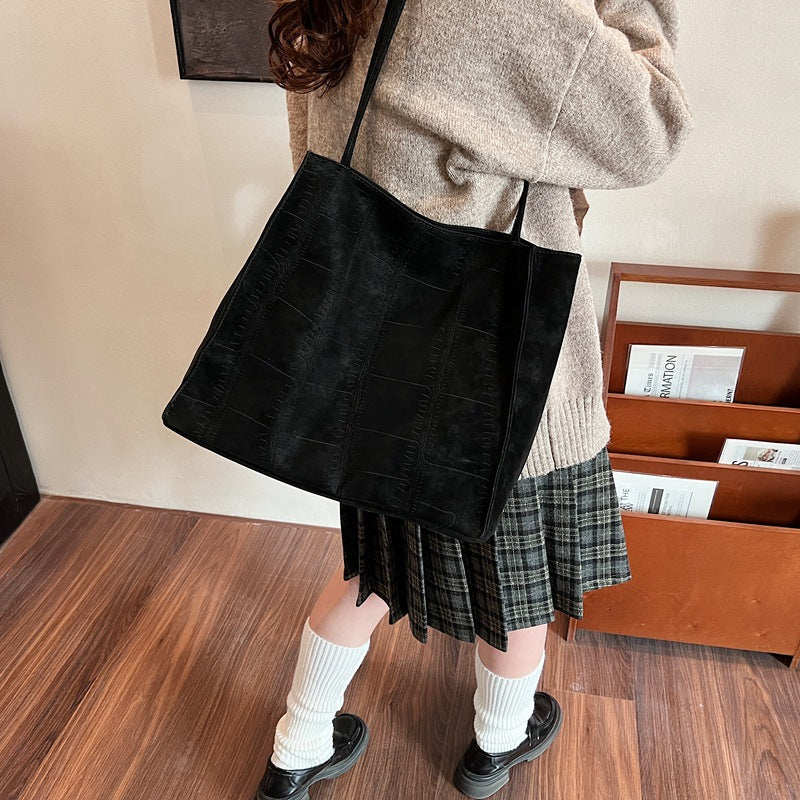 Cross-border wholesale stone pattern bag large-capacity women's bag 2025 new simple and versatile commuter bag shoulder messenger bag