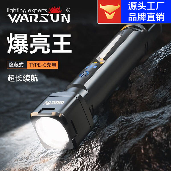 Walson W8000 strong light flashlight zoom super bright mini led rechargeable waterproof long-range riding emergency light