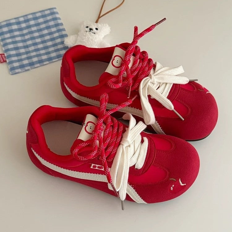 Versatile korean style women's shoes - 2026 spring/summer new arrival - popular platform sneakers, student thick-soled white shoes, german army trainers, skate shoes