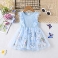 new arrival: mesh princess dress - fresh blue floral print dress