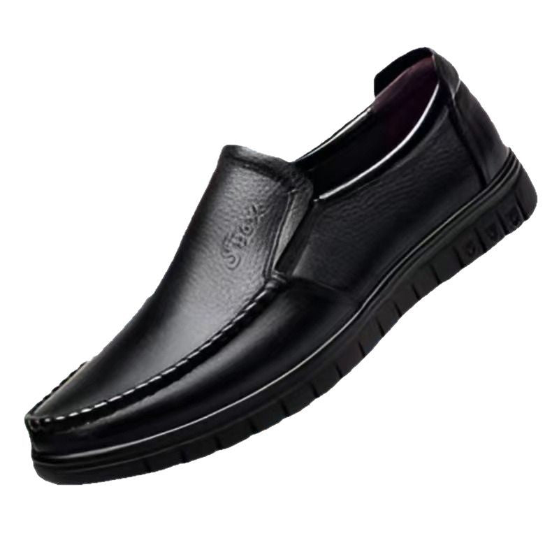 2025 new versatile men's leather shoes - soft sole business casual loafers - perfect for work, security, and dad shoes - wholesale available