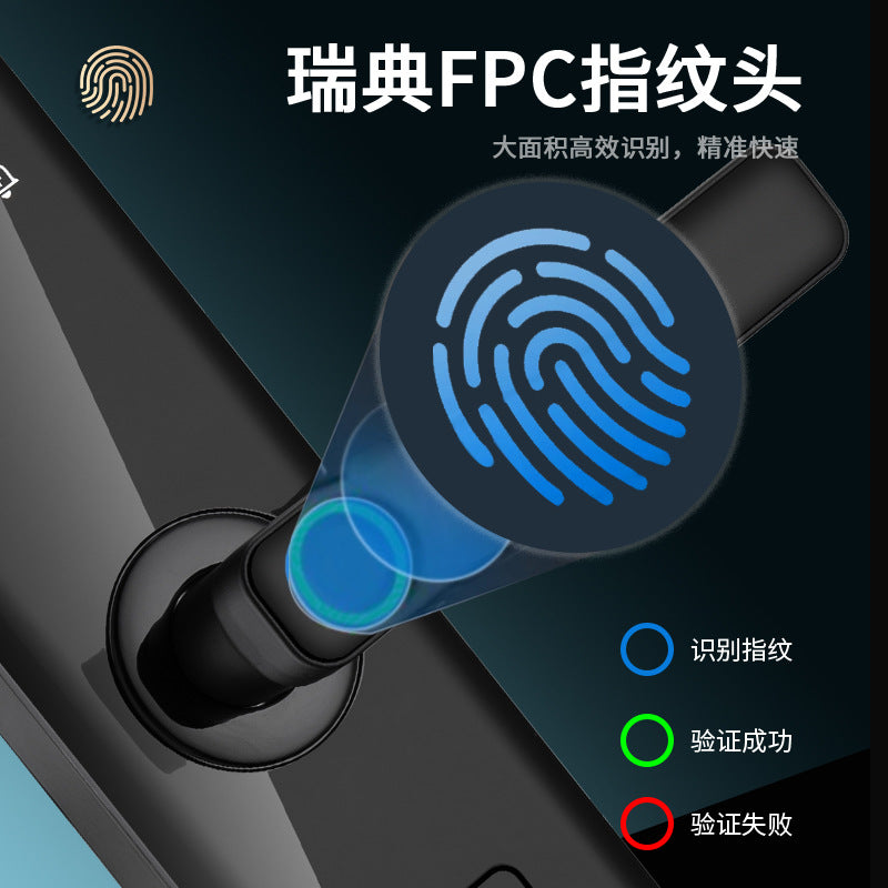 Semi-automatic fingerprint lock, anti-theft door password lock, one-touch smart lock, card swipe electronic lock, rental property entry door lock