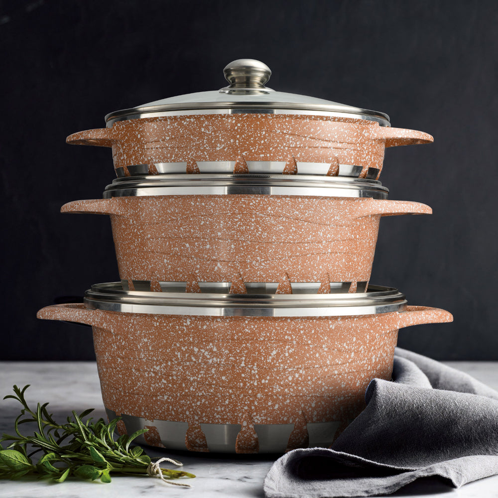 hot-selling marble multi-functional thickened die-cast soup pot mars ten-piece soup pot set pot wholesale