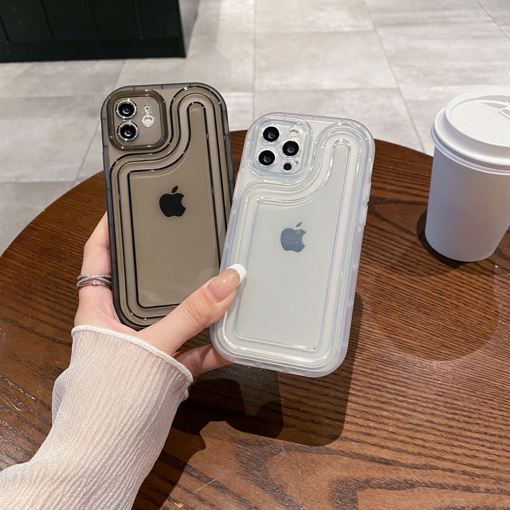 Suitable for apple 16pro track transparent mobile phone case iphone12/7p simple all-inclusive anti-fall tpu protective case
