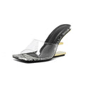Aliexpress export fashion classy high heel women's shoes thick heel 9.5cm slippers in stock 2025 new arrival super high heel