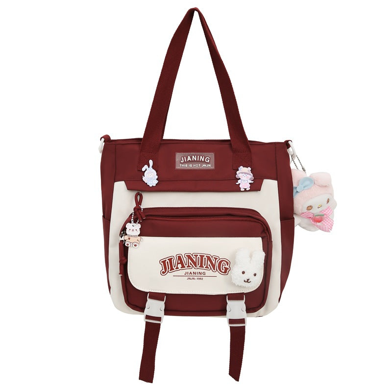 Korean version of cute female ins wind two-piece schoolbag, primary school students in grades 3 to 5 and 6, junior high school students backpack