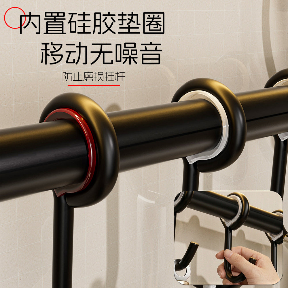 No punching rack hook shovel wall storage spoon hanging rod walnut storage rack spatula kitchen wall rack