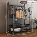 Clothes rack floor-standing bedroom for home double-pole clothes drying rack movable clothes rack indoor clothes storage coat rack