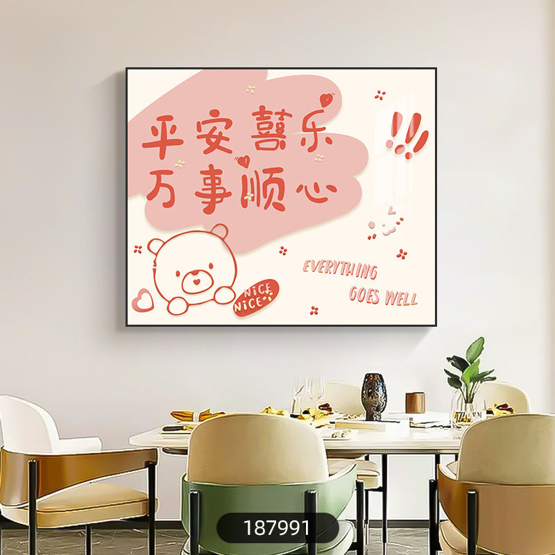 Meter box decorative painting modern simple cartoon electric switch distribution box hanging painting peace and joy meter box blocking mural