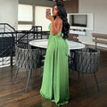 European and american cross-border african women's fashion  summer new sexy v-neck ruffle trim tie-up pleated slip dress