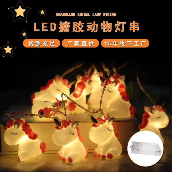Spot LED vinyl light string Animal modeling battery box light string Creative children's room decoration Christmas LED light string