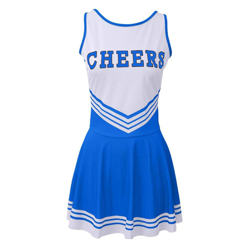 New cheerleading performance outfit:  cross-border event football cheerleader sexy one-piece cheerleading dress