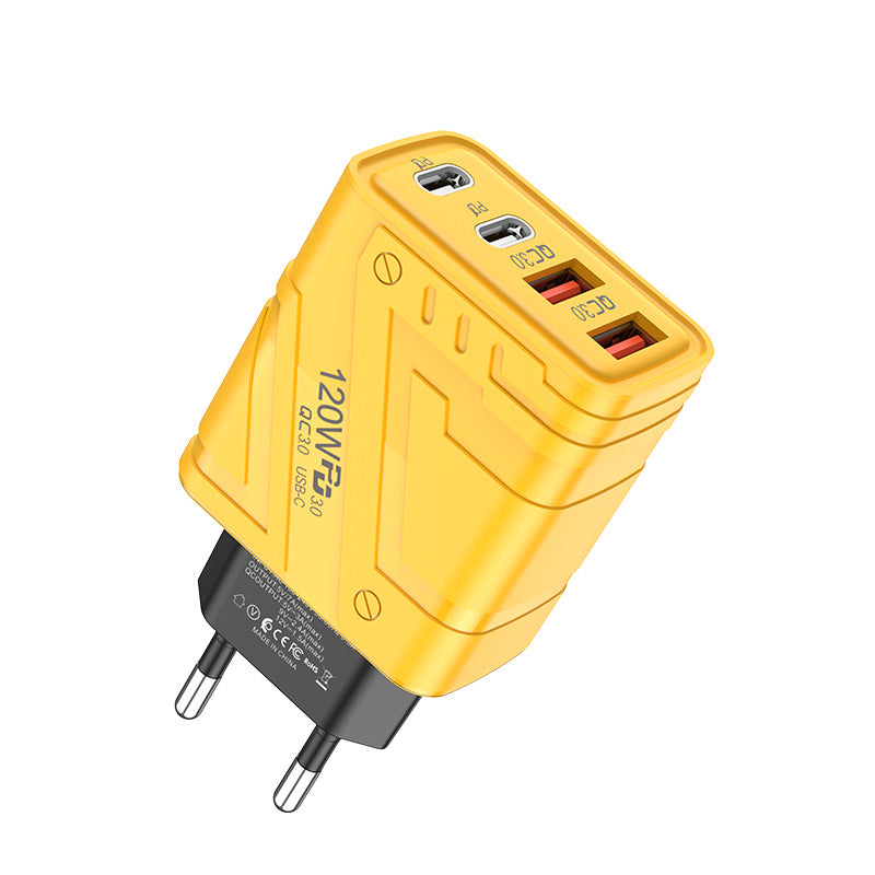 Mecha-style phone charger, 3-usb + pd multi-port charger head, 1200w, compatible with apple and android phones