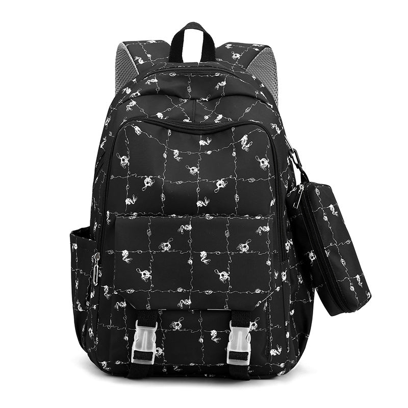 New large-capacity backpack ins trendy and simple junior high school college student schoolbag lightweight loli girl backpack