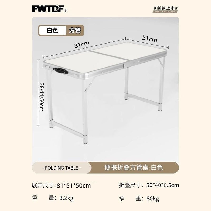 Folding table stall folding outdoor portable adjustable work table camping style picnic night market folding table and chairs