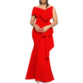 C8577 european and american women's clothing  cross-border fashion bandeau slant neck sexy slim-fit evening gown african dress