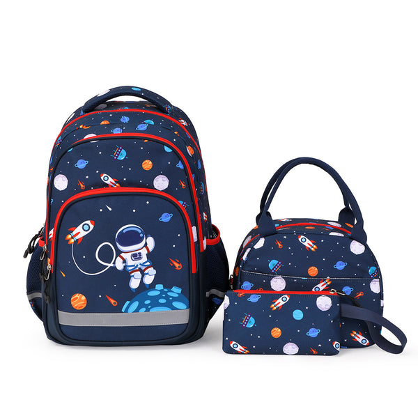three-piece set primary school bag schoolbag large capacity multi-layer boys backpack waterproof