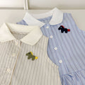preppy style dress for girls, casual polo collar pleated skirt princess dress, tank dress - dropshipping available