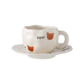 Hand-painted ceramic coffee cup and saucer set - unique gift mug - creative niche gift - high-value handcrafted cup
