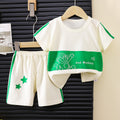 new kids' short-sleeve striped t-shirt set - summer baby & toddler clothing, korean style