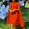 D3303 independent station export women's fashion solid color round neck pleated shawl banquet party evening dress dress