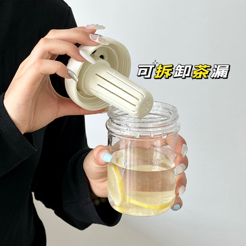 High-style plastic water bottle with handle, portable sports water bottle, sippy cup, dual-drink cup