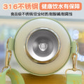 Cartoon 316 stainless steel insulated tumbler with straw, cup sleeve, portable single cup, double lid water bottle - wholesale gift option