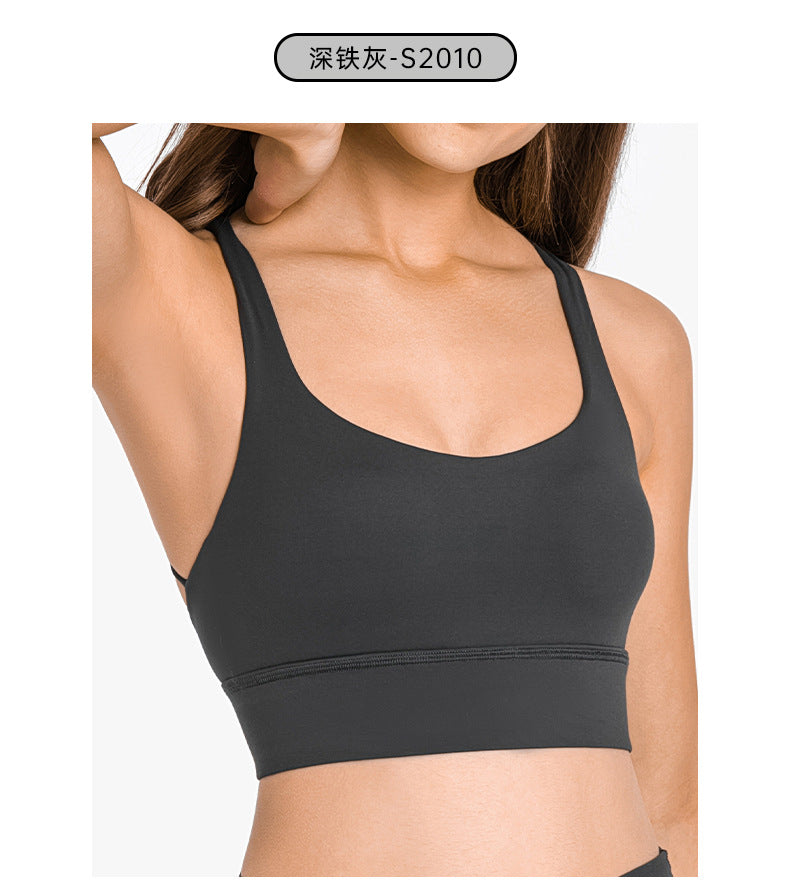 Trendy dopamine dressing macaron color sexy back yoga outfit - workout running fitness set