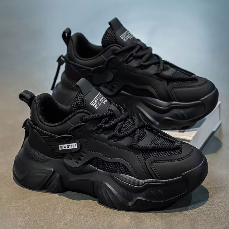 Men's shoes 2025 new winter trendy men's thick-soled sports hot-selling mesh breathable casual dad shoes
