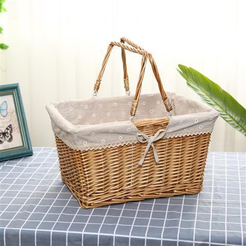 Rattan picnic basket, picking basket, storage basket, shopping basket, bamboo basket, gift basket, wicker fruit basket, hand basket, grocery basket