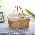 Rattan picnic basket, picking basket, storage basket, shopping basket, bamboo basket, gift basket, wicker fruit basket, hand basket, grocery basket