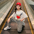 Summer girls' trendy street style outfit set - kids' casual activewear, summer clothes for girls, big girls' short-sleeve fashionable and stylish children's clothing