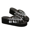 plus size flip-flops for women, 2025 summer european and american style, temu hot seller, lightweight outdoor wear, tassel sandals for women