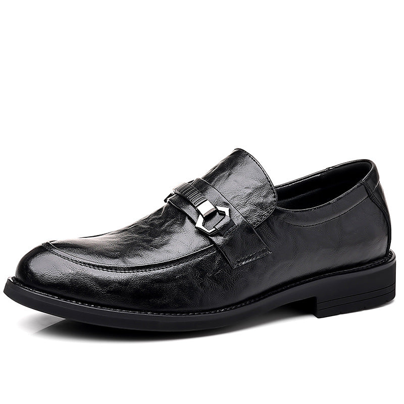 Leather shoes men's business formal wear casualmenautumnew arrival british cross-border live broadcast work k-style slip-on trendy leather shoes