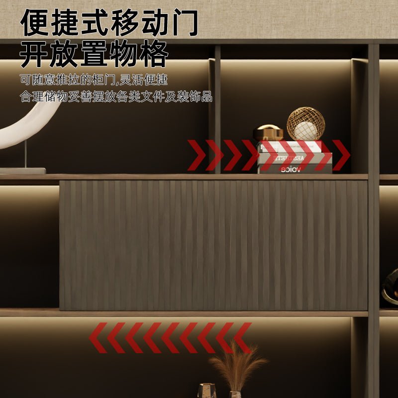 Office bookcase boss background cabinet file cabinet wooden information cabinet storage storage wall floor cabinet