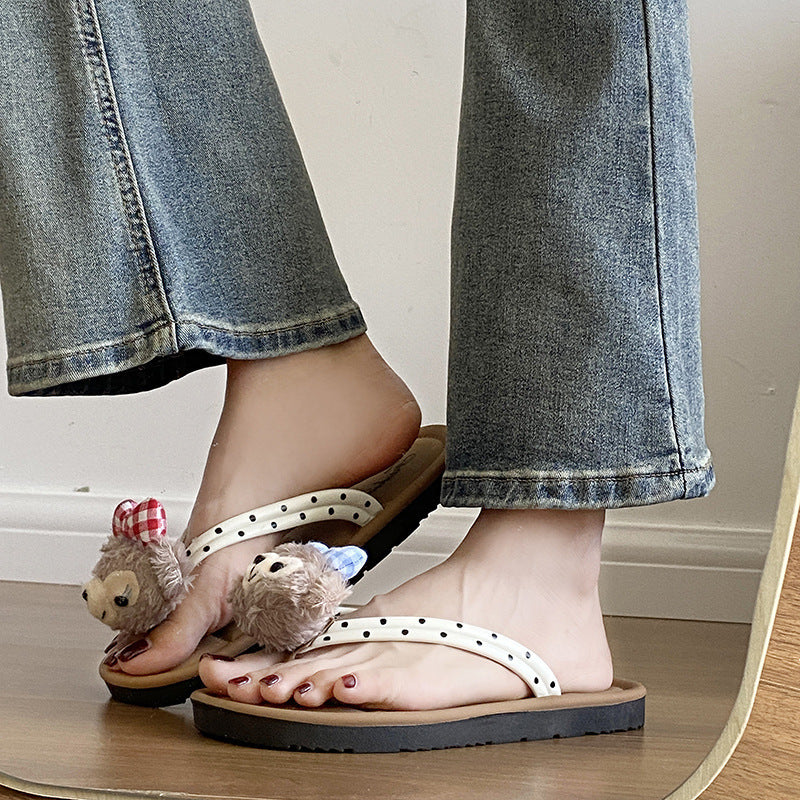 Classy touching flip-flops for women cartoon summeroutwear soft bottomfashion2025new arrivaleasiest for matchpopular sandals wholesale