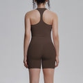 pure color double-sided brocade beautiful back tight-fitting breathable yoga suit training sports running fitness two-piece set for women