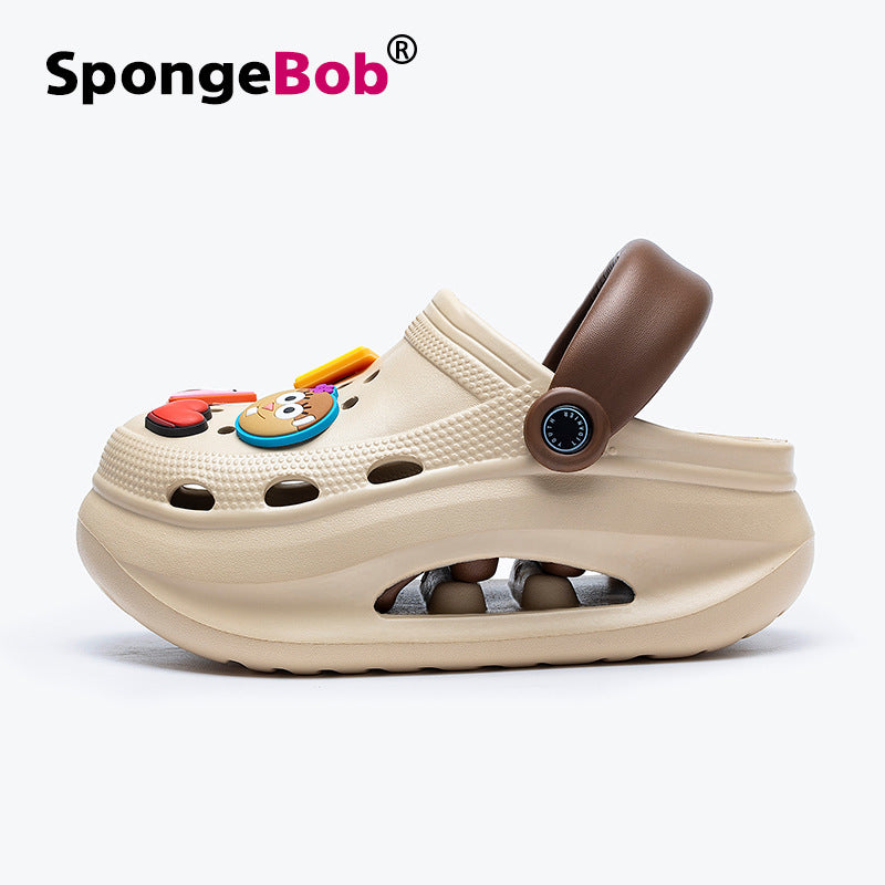 Spongebob squarepants women's clogs - summer outdoor wear, thick sole, height increasing, "stomping on shit" comfort, diy sandals, eva anti-slip