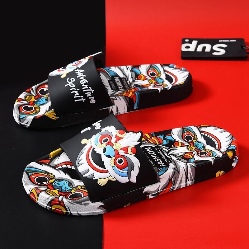 Men's and women's national trend slippers men's summer outer wear 2024new arrival non-slip sandals women's trendyfashioncouple slippers wholesale